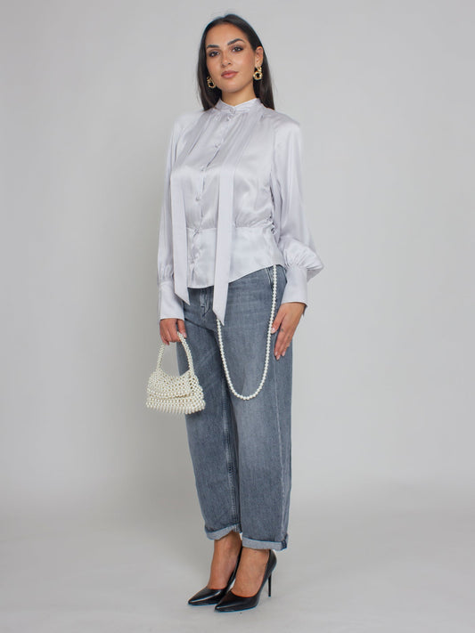 CAMICIA C/FIOCCO RASO SETA [AI25]