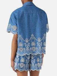 CLEMENTINE-CHAMBRAY M MORRIS FLOWER 10 EMB
