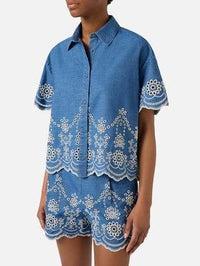 CLEMENTINE-CHAMBRAY M MORRIS FLOWER 10 EMB
